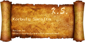 Korbuly Sarolta névjegykártya